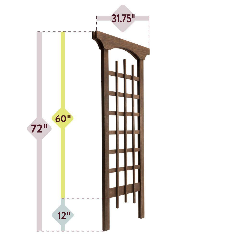 Outdoor Essentials Heirloom 72 in. Walnut‐Tone Farmhouse Trellis 490392