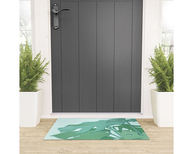 Mile High Studio Minimal Monstera Leaves Green Welcome Mat Society6