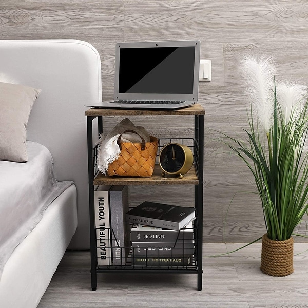 X-cosrack End Table (Brown and Black)