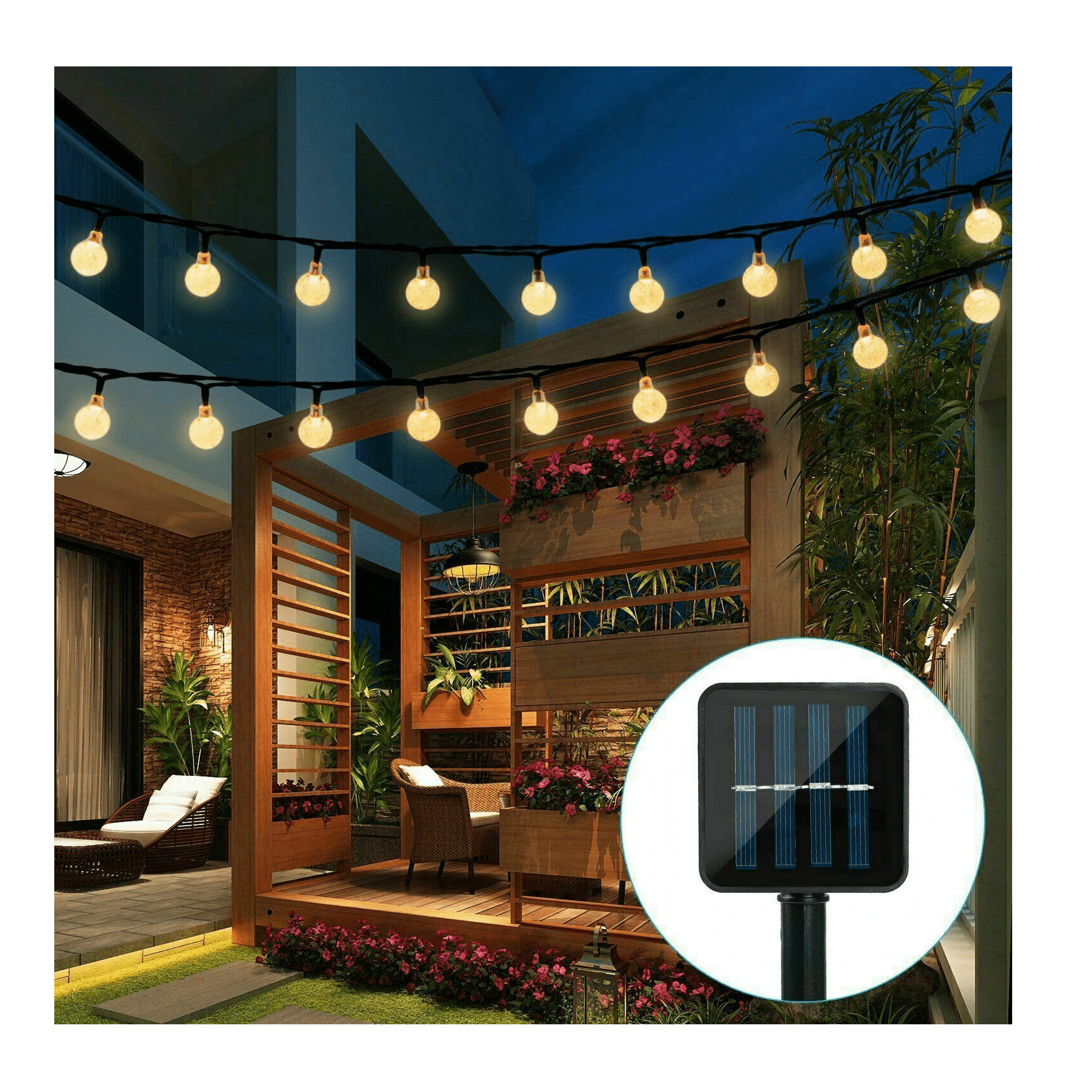 Solar Powered 30 LED String Light Garden Path Yard Decor Lamp Outdoor Waterproof