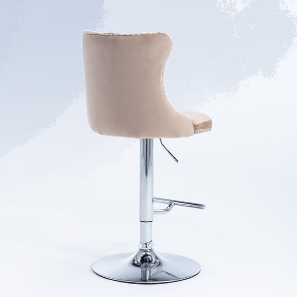 Modern Swivel Velvet Barstools Adjusatble Seat Height