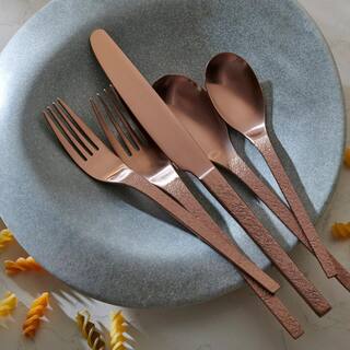 ORNATIVE Eve 20 Piece Matte Copper 180 Stainless Steel Flatware Set Service for 4 10020COR1