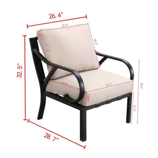 Patio Festival Outdoor WaveArm Chair with Cushions