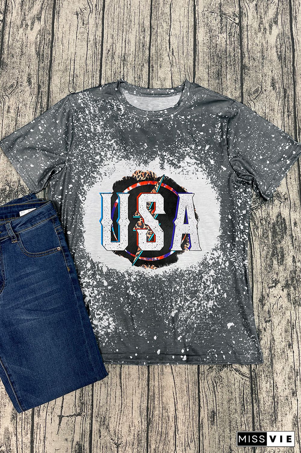 USA Lightning Graphic Tee Wholesale