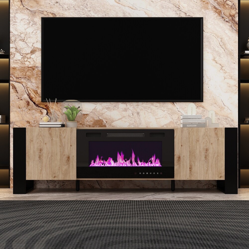 Entertainment Center with Fireplace Option:2 Flame Modes1500W 68.9\