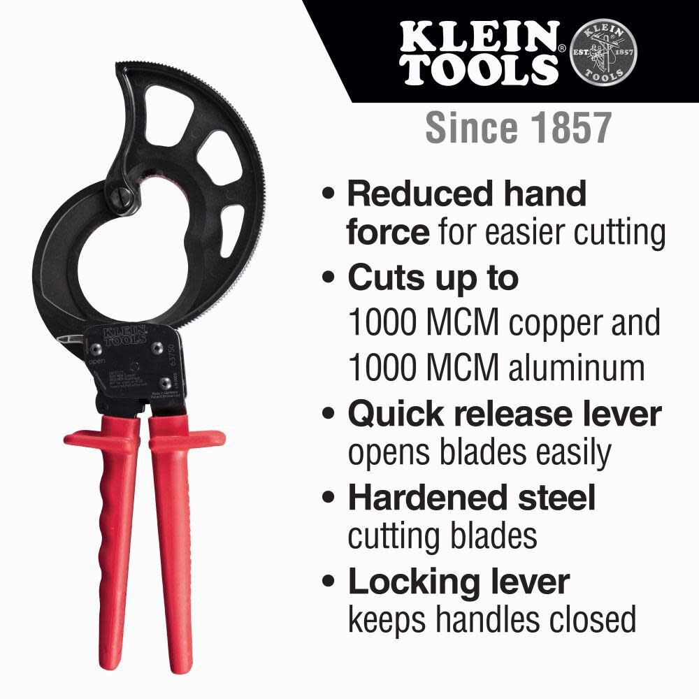 Klein Tools Ratcheting Cable Cutter 1000 MCM 63750 from Klein Tools