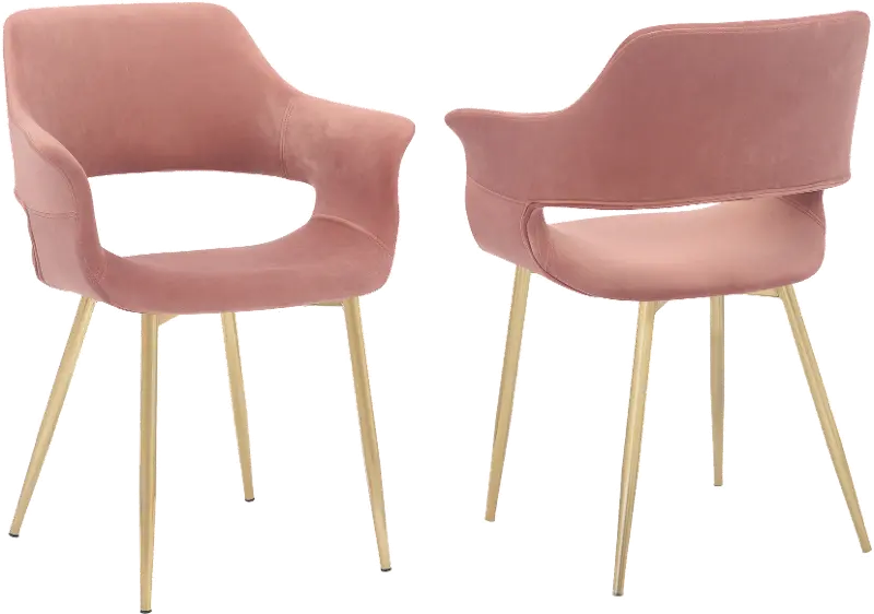 Gigi Pink Dining Room Arm Chair (Set of 2)