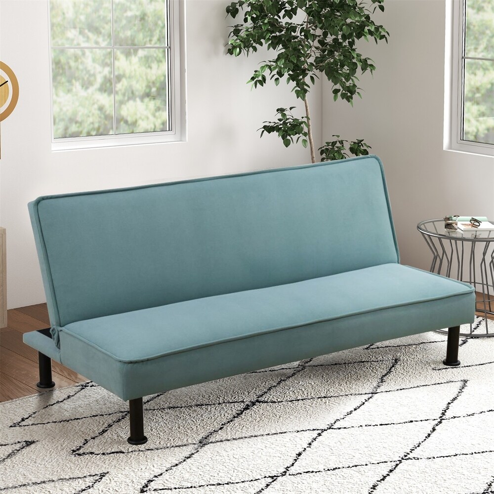 Futon Couch  Fabric Futon Sofa Bed for Small Rooms  RV  Guest Room