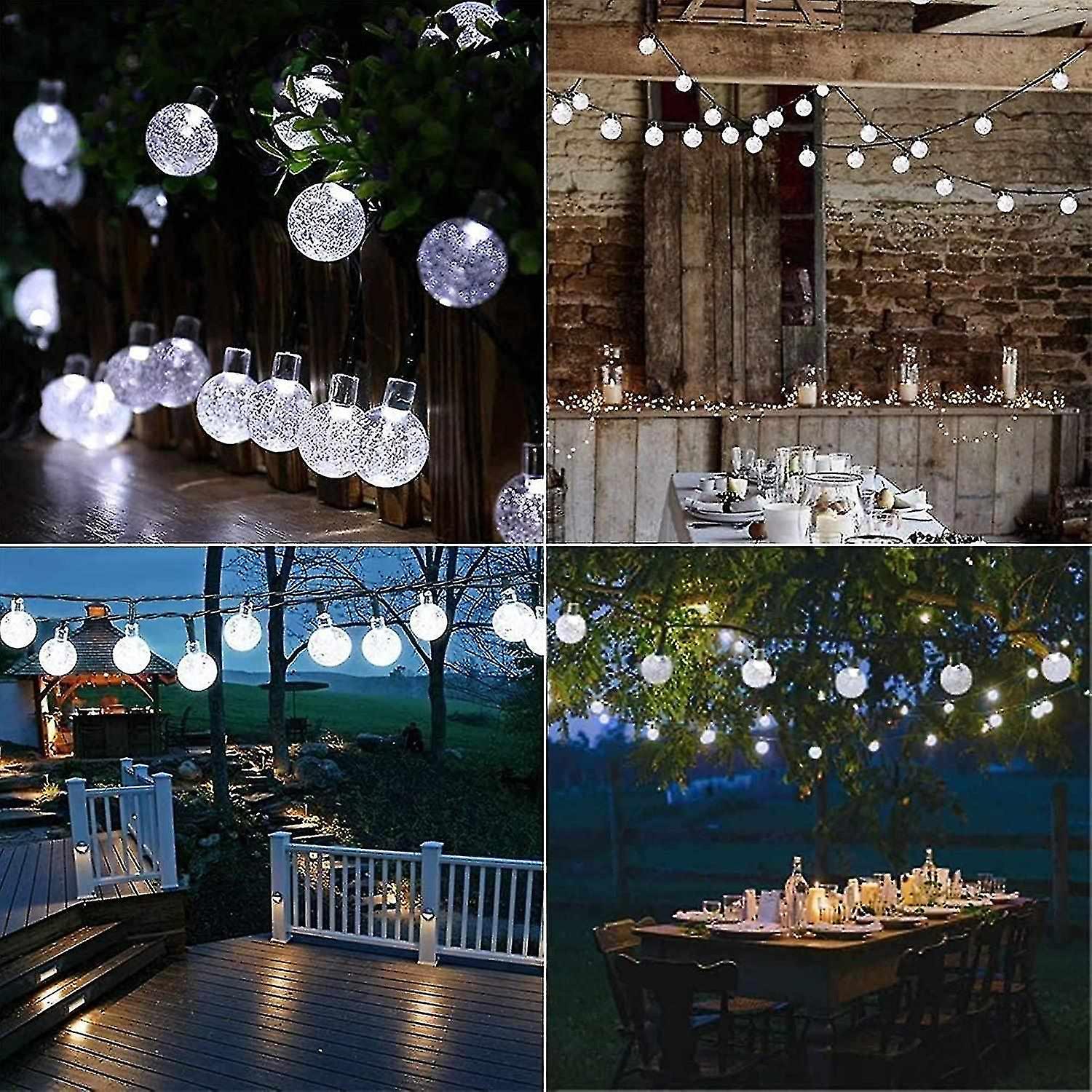 Solar Garden Lights Outdoor， 36ft 60 Led Solar String Lights Waterproof， Solar Powered Crystal Ball