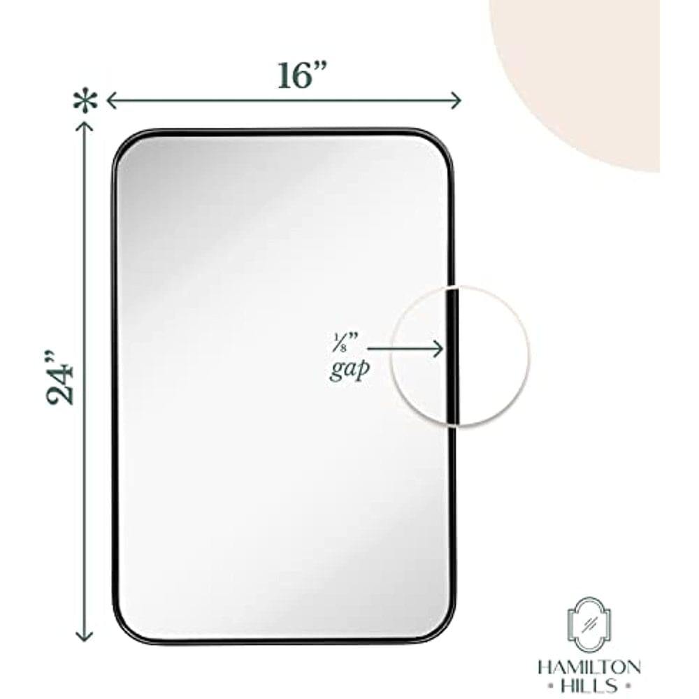 Contemporary Brushed Metal Wall Mirror (16