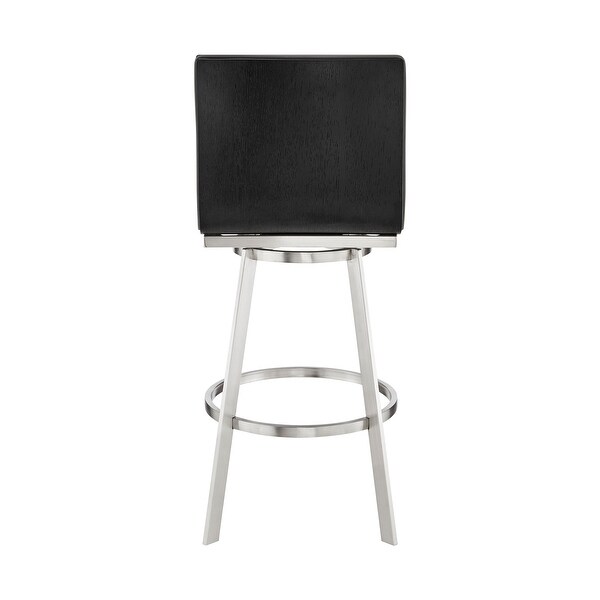 Jermaine Swivel Bar or Counter Stool in Faux Leather with Metal Frame