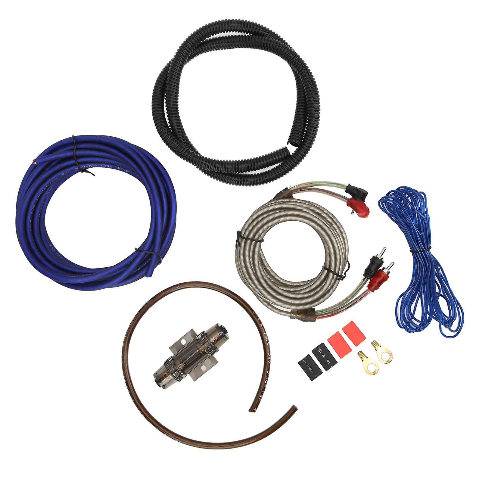 8ga Power Amplifier Installation Kit Car Subwoofer Audio Wire Line Power Cable With Fuse Universal