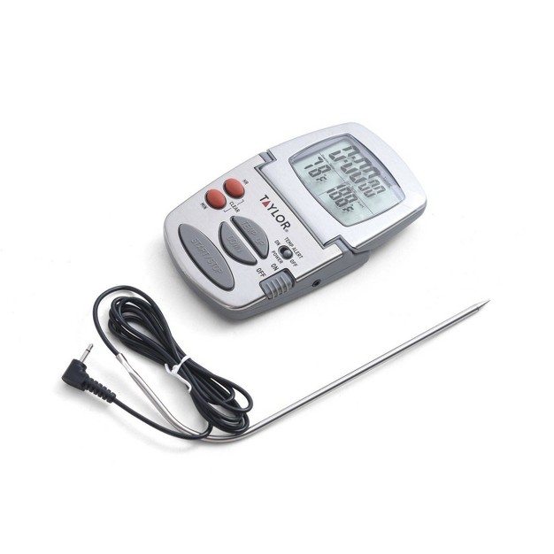 Taylor Programmable Stainless Steel Wire Probe Kitchen Meat Cooking Thermometer