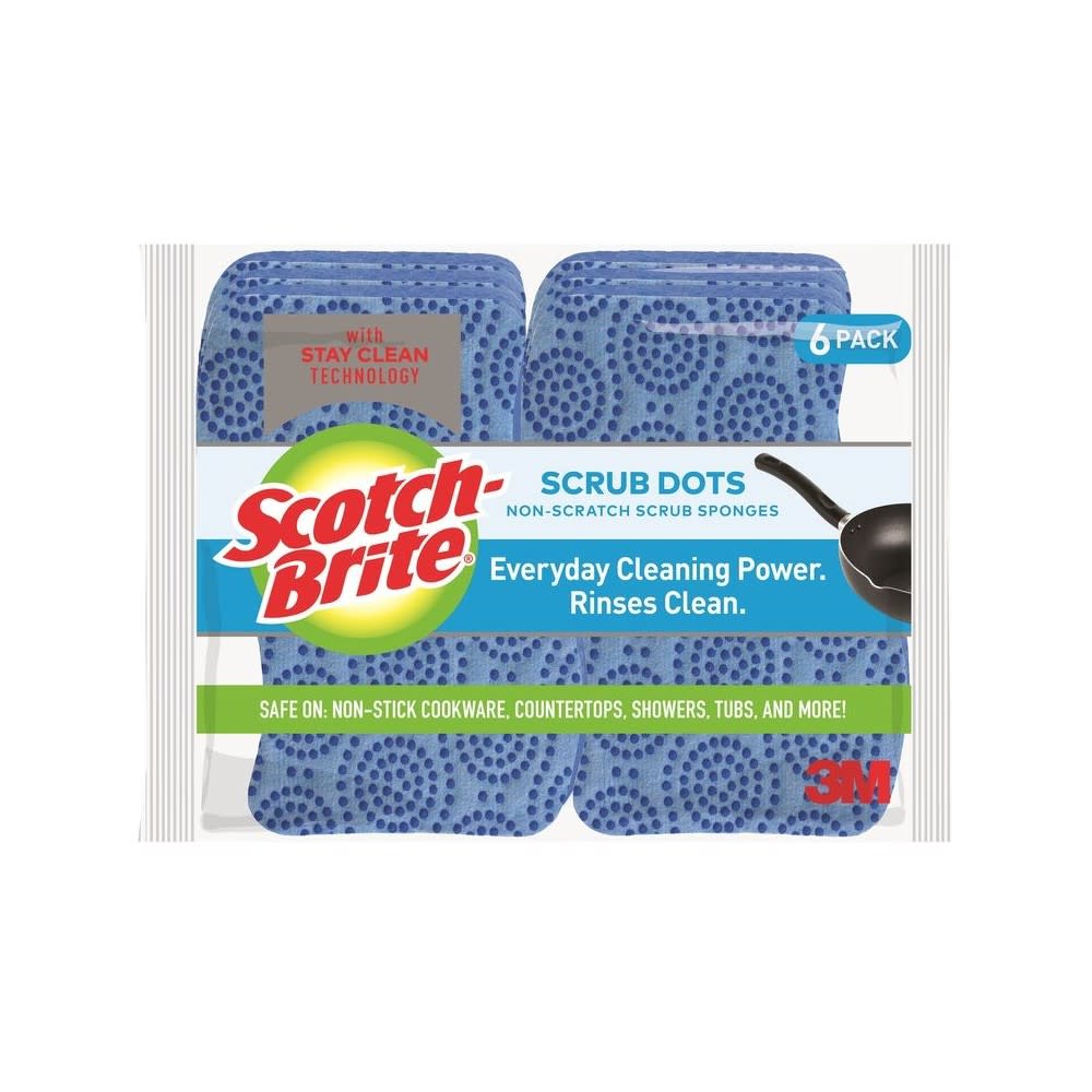 3M Scotch Brite 6 Count Non Scratch Scrub Dots Scrub Sponge