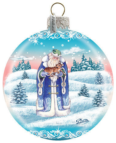 Hand Painted Scenic Glass Ornament Father Frost Ball   Traditional   Christmas Ornaments   by G. DeBrekht  Houzz