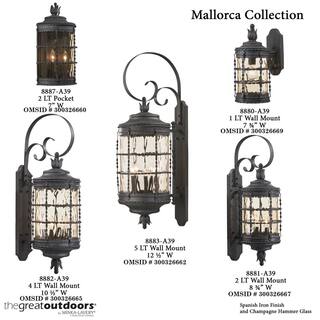 the great outdoors by Minka Lavery Mallorca 2-Light Spanish Iron Outdoor Wall Lantern Sconce 8881-A39