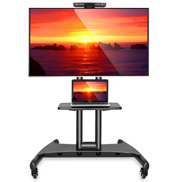 Mount Factory Rolling Tv Cart Mobile Tv Stand For 40 65 Inch Flat Screen Led Lcd Oled Plasma Curved Tv x27 s Universal Mount With Wheels