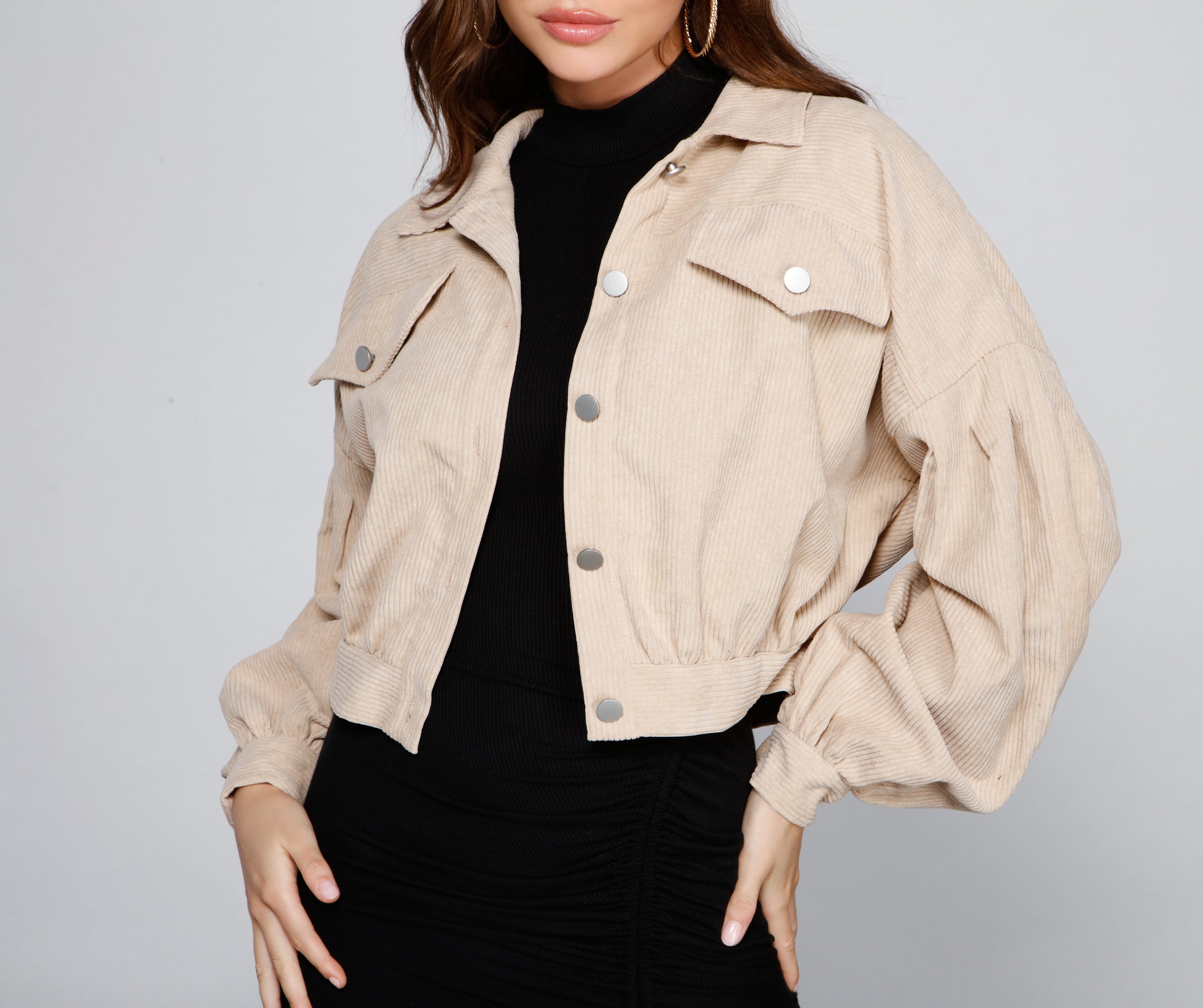 Effortlessly Chic Corduroy Cropped Jacket