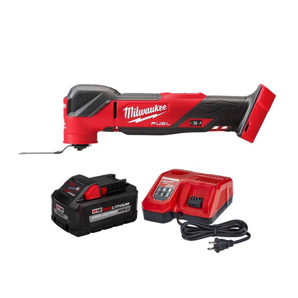 MW M18 FUEL 18-Volt Lithium-Ion Cordless Brushless Oscillating Multi-Tool with 8.0 Ah Starter Kit 2836-20-48-59-1880