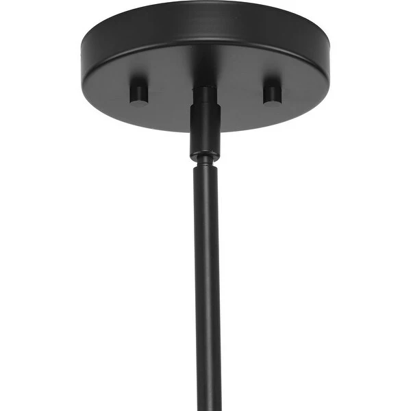 Haas Collection Four-Light Matte Black Mid-Century Modern Chandelier - 26.25 in x 16.5 in x 12 in Shopping - The Best Deals on Chandeliers