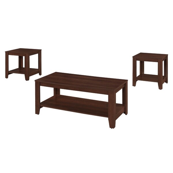 Offex 3Pc Contemporary Living Room Occasional Table Set - Cherry