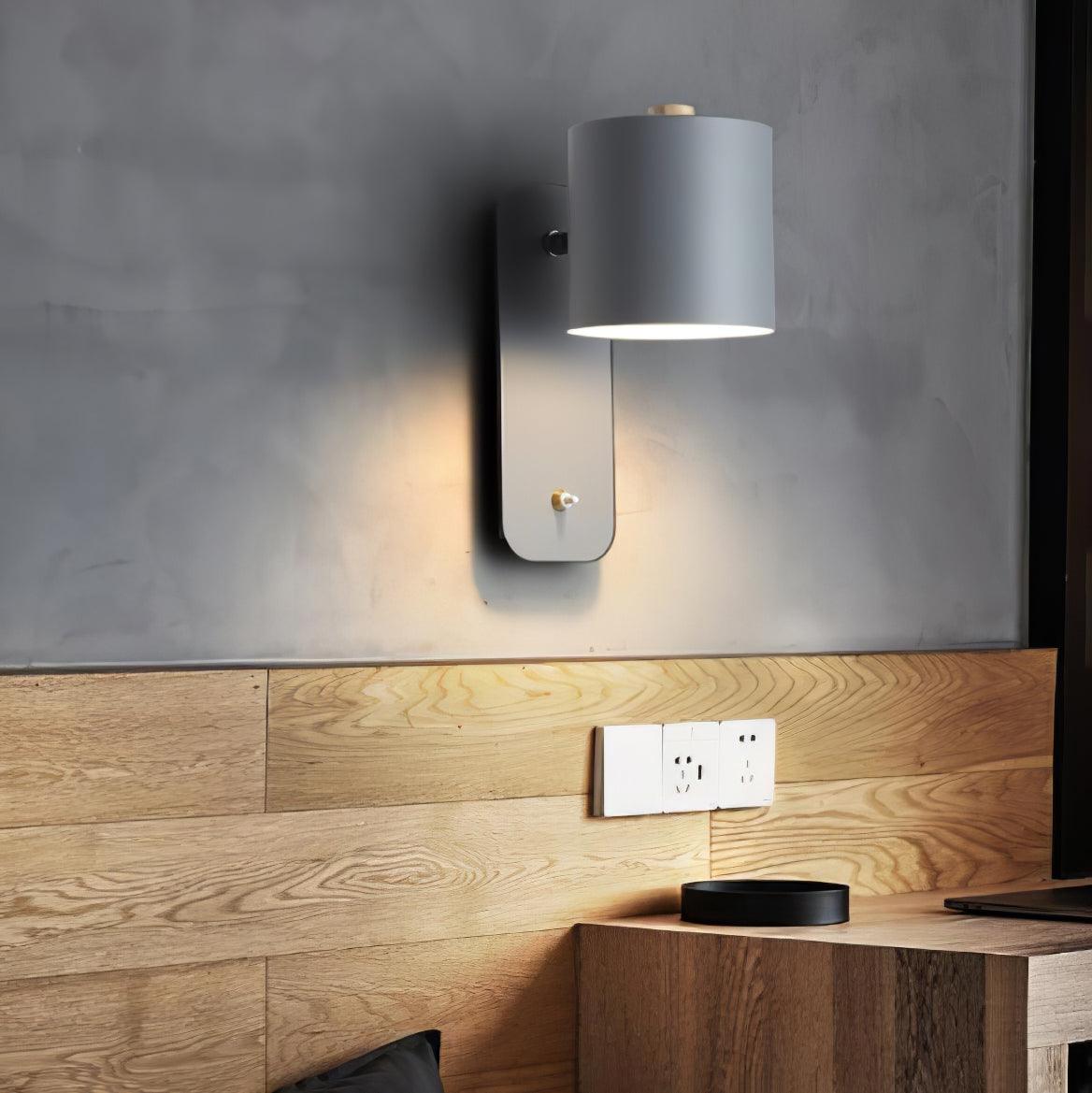 Rotatable Cylinder Plug-in Wall Lamp