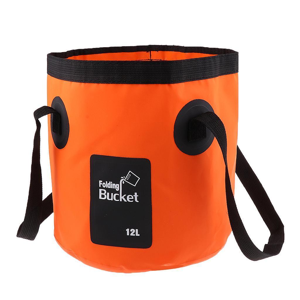 12L 20L Portable Collapsible Washbasin Bucket Camping Fishing Boat Water Fishing Pot - Orange, 12L