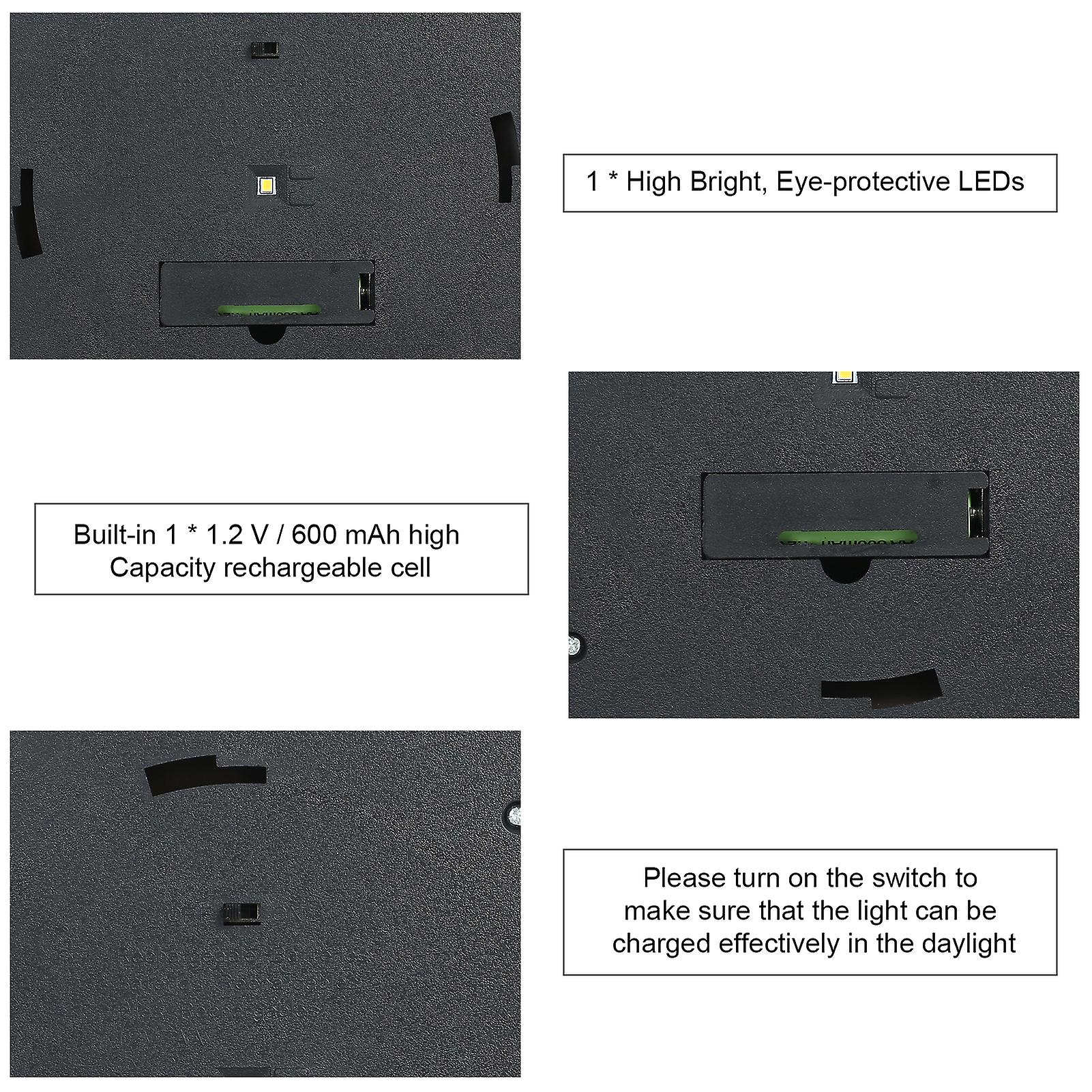 1w Solar Powered Energy Led Garden Yard Bollard Pillar Light Outdoor Lamp Sensitive Light Control Built-in 600mah High Capacity Rechargeable Cell Ip55