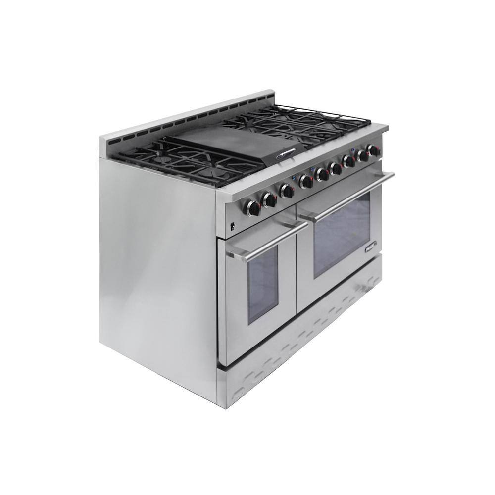 NXR Entree 48 in. 7.2 cu. ft. Professional Style Gas Range with Convection Oven in Stainless Steel NK4811