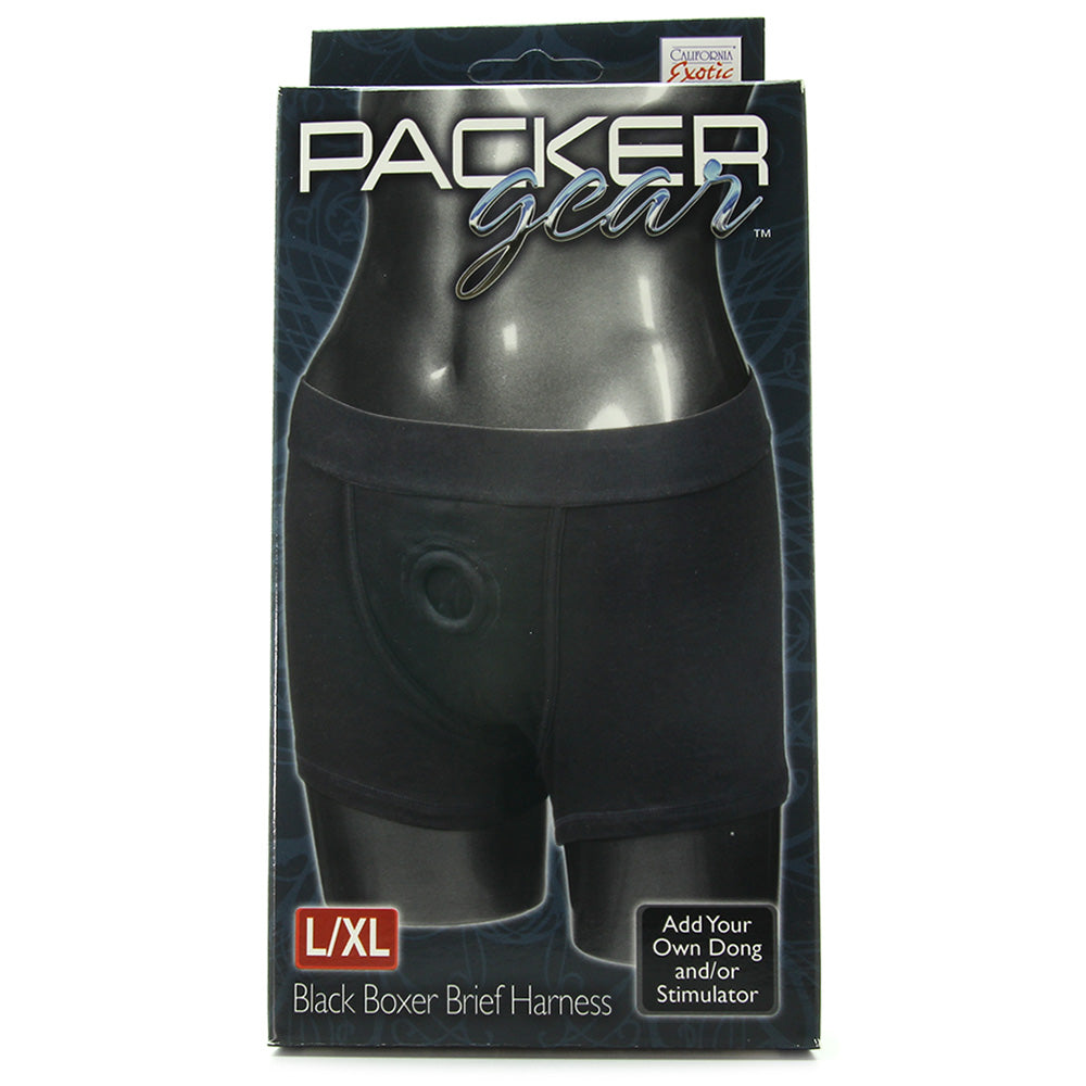 Packer Gear Black Boxer Brief Harness in L/XL