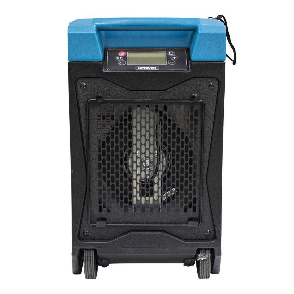 XPOWER 145-Pint LGR Commercial Dehumidifier with Auto Purge Pump Handle and Wheels for Water Damage Restoration XD-85L2-Blue