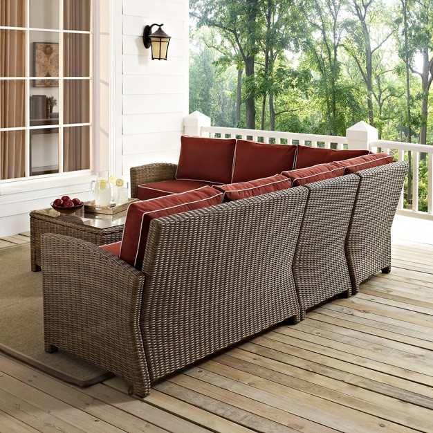 Bradenton 5pc Outdoor Wicker Sectional Set Crosley