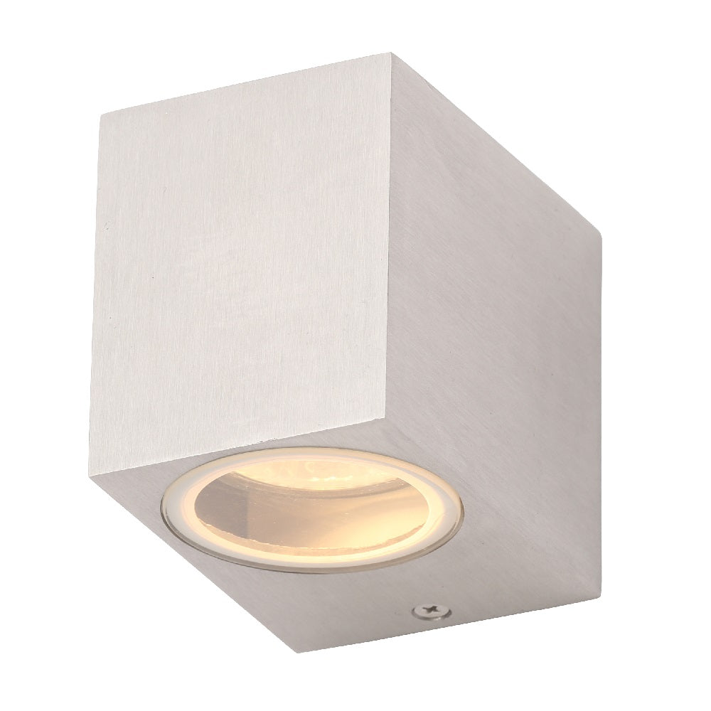 Forum ZN-31758-POLALU Polished Aluminium Outdoor Modern Square Down Wall Light IP44