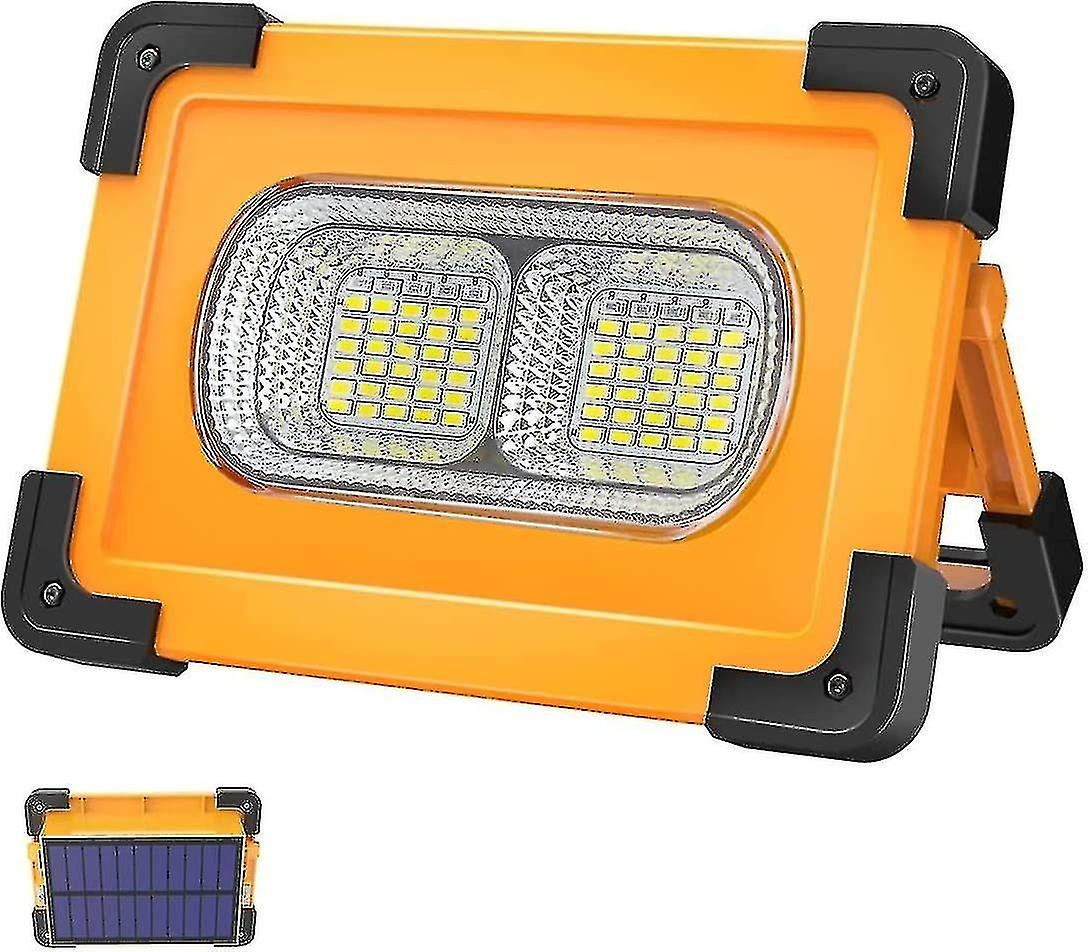 80w Rechargeable Led Floodlight Work Light Portable Led Floodlight With Solar Pannea 4 Modes Super B