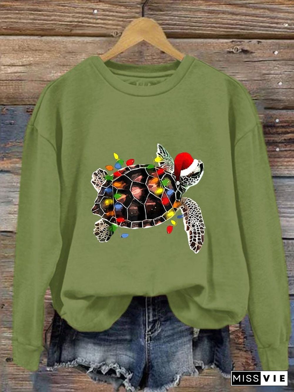 Women's Christmas Turtle Casual Sweatshirt