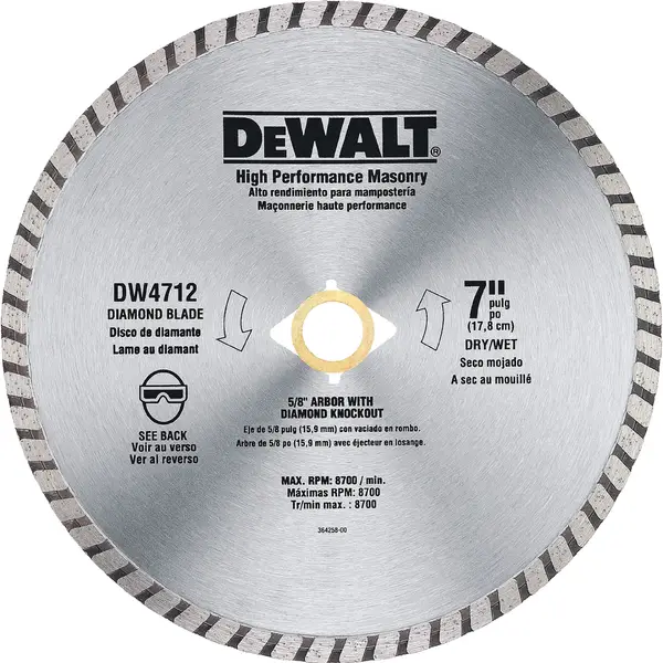 DEWALT 7 HP Diamond Masonry Wheel