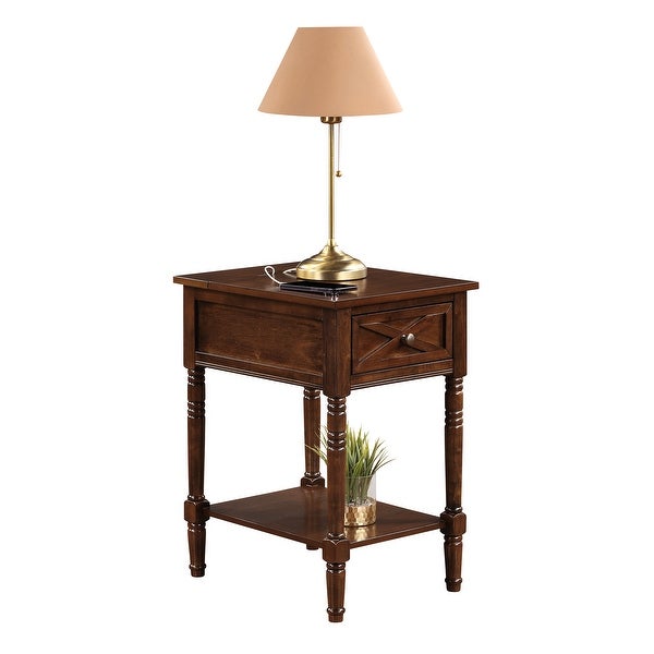 The Gray Barn Cranesbill Country End Table with Charging Station