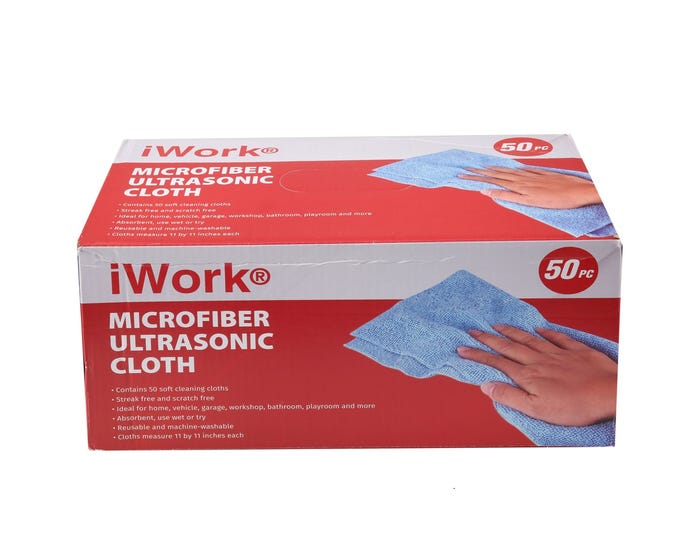 iWork Microfiber Ultrasonic Cloth， 50 Pieces - RKF-89-998-0204-49633