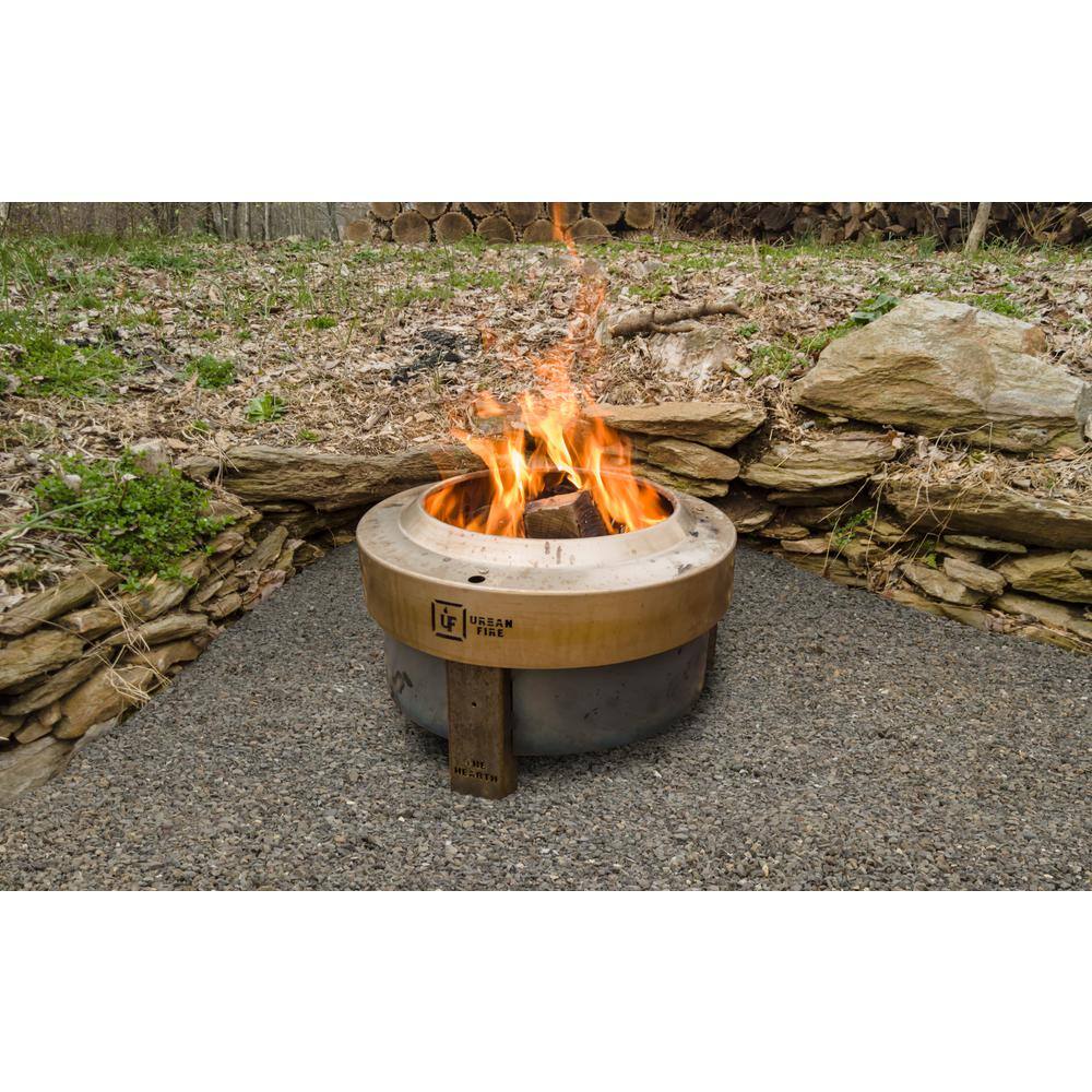 URBAN FIRE Hearth 13 in. H Graphite Edition Steel Fire Pit with Smokeless Technology HRTH-GR