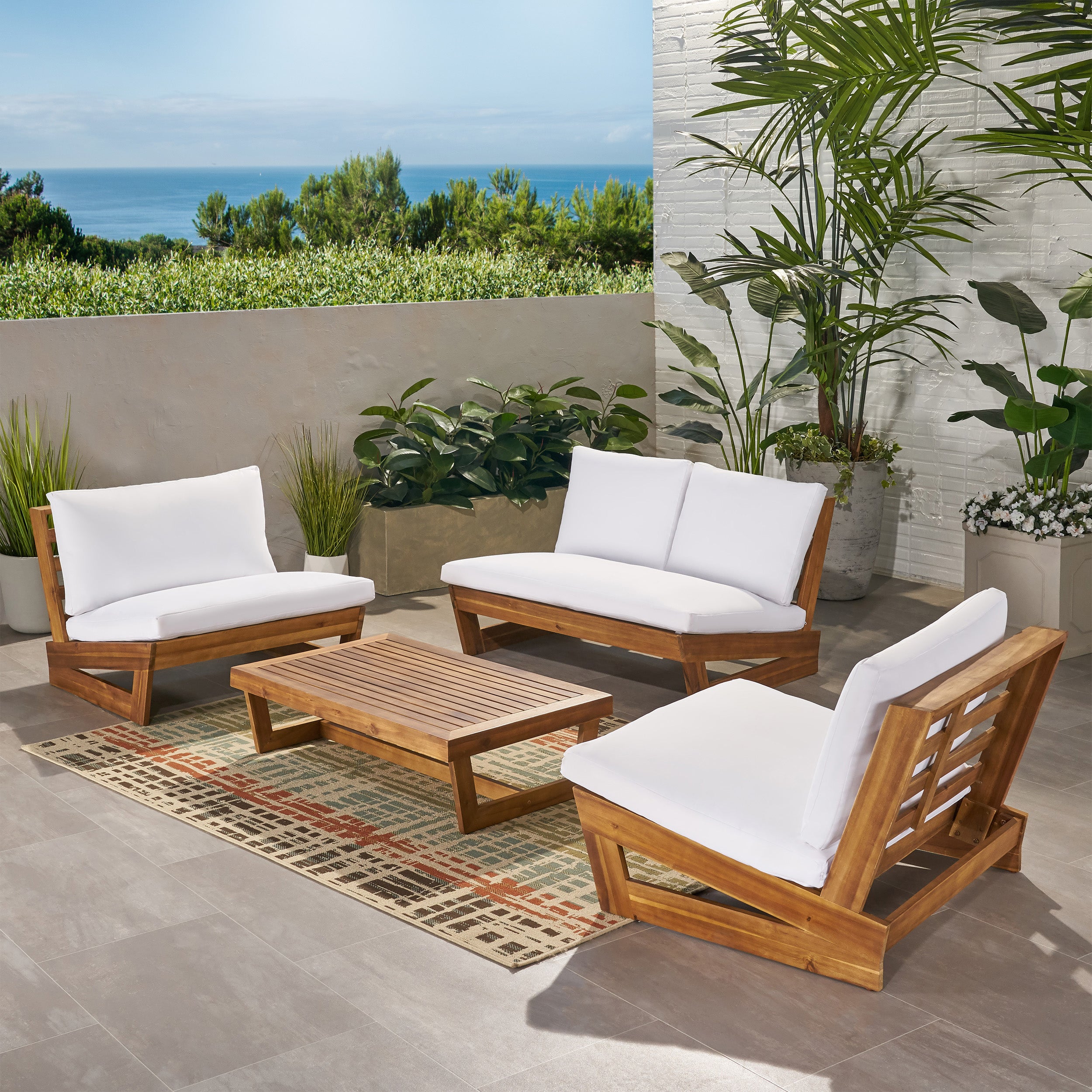 Hannah Outdoor 4 Seater Chat Set with Coffee Table