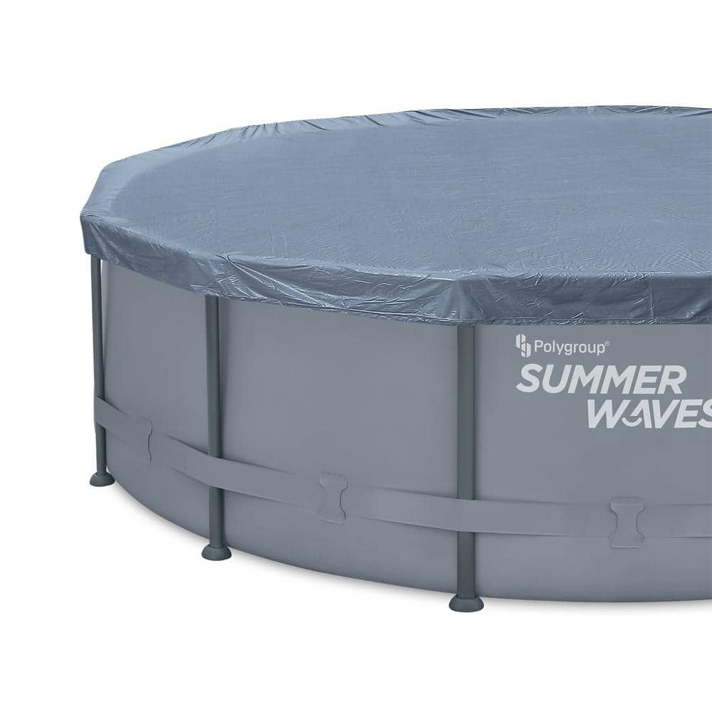 Summer Waves Elite 18 ft. x 9 ft. Rectangular x 52 in. Deep Metal Frame Pool Package with Sand Filter Pump System P4180952G