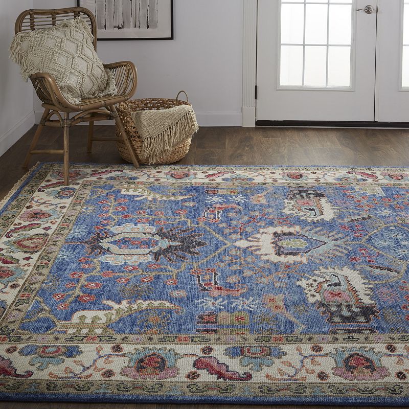 Weave and Wander Bennet Ornamental Border Luxury Wool Rug