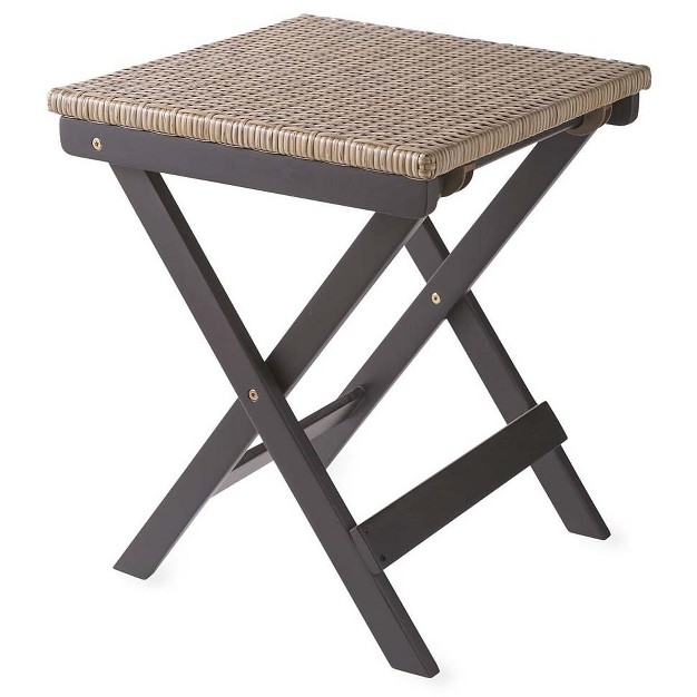 Plow amp Hearth Claytor Folding Eucalyptus Outdoor Side Table