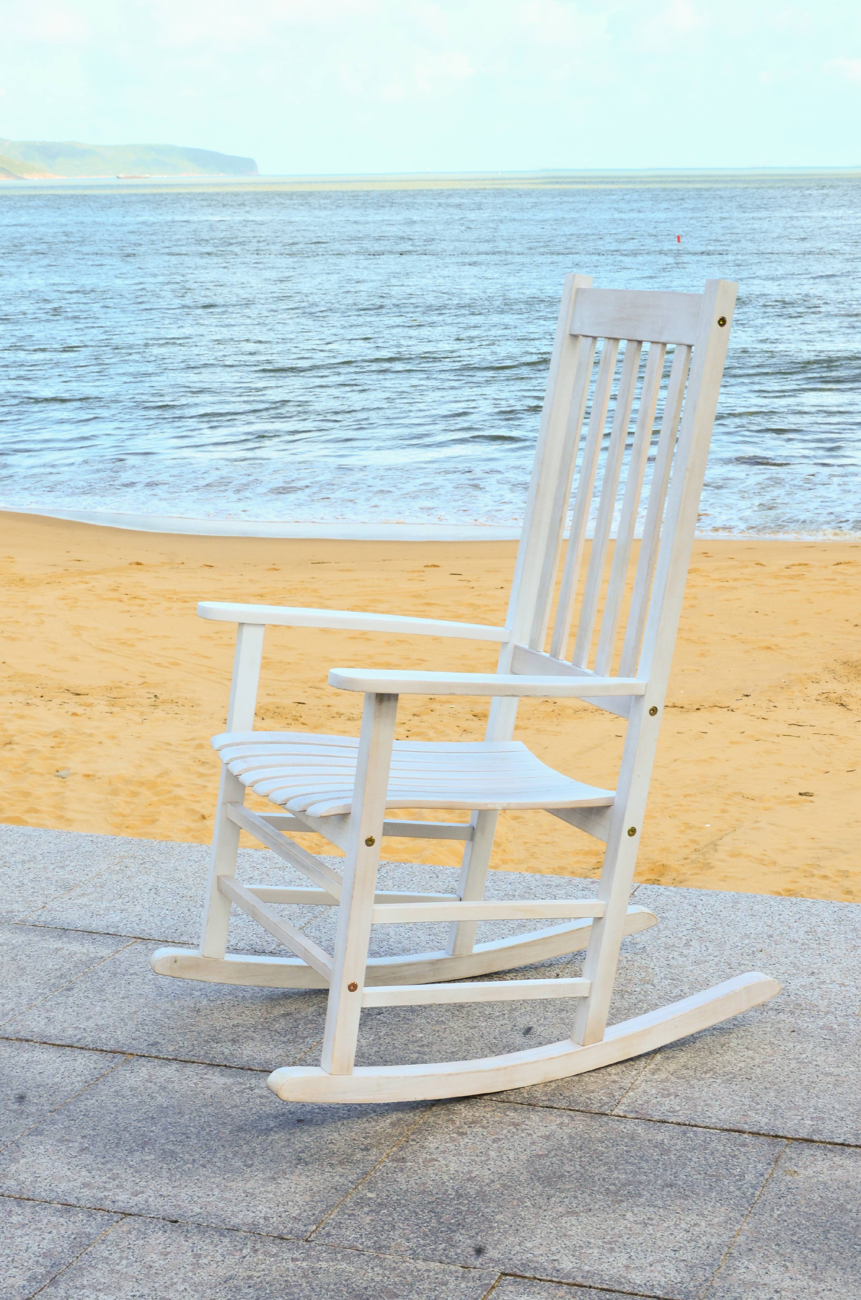 SAFAVIEH Outdoor Collection Shasta Rocking Chair White Wash