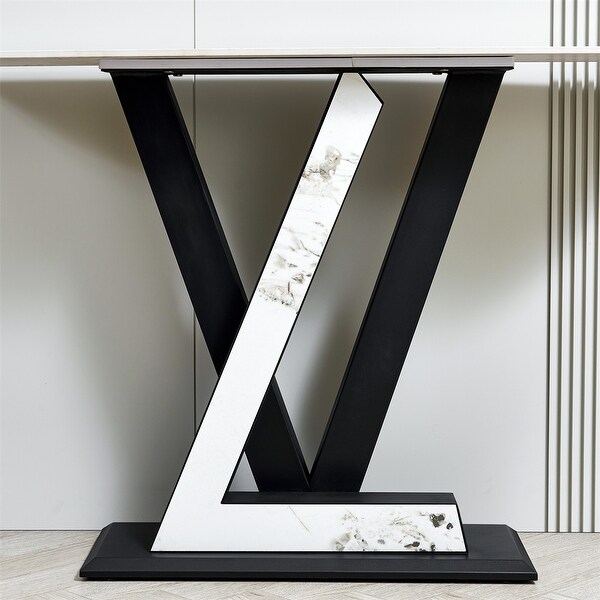 Console Table，Exquisite Shape Design w/ Adjustable Foot Pads