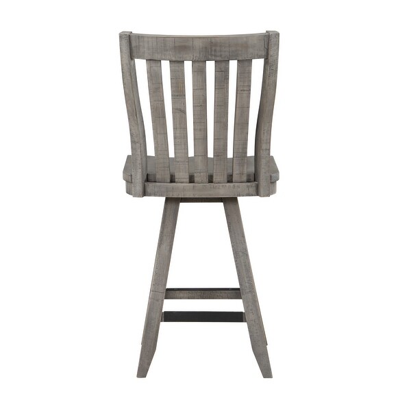 Somette Keystone Grey with a Brown Undertone Counter Height Swivel Barstool