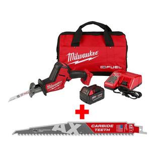 MW M18 FUEL 18V Lithium-Ion Brushless Cordless HACKZALL Reciprocating Saw Kit with Carbide Teeth AX SAWZALL Blade 2719-21-48-00-5226