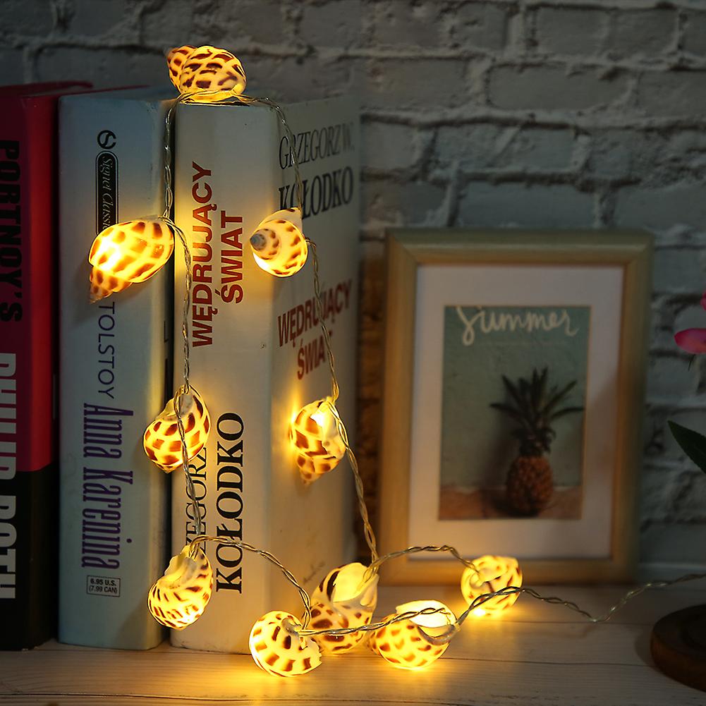 Conch Shape 10LED String Lights BatteryPowered for Indoor Outdoor Birthday Wedding Warm Light