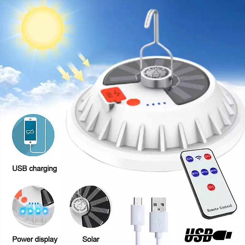 60/120Led solar camping light remote tent lamp