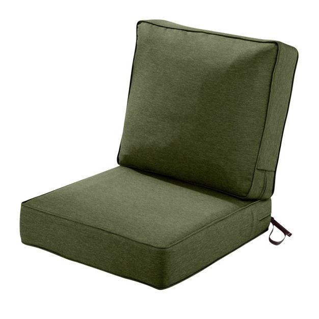 Montlake Fadesafe Patio Lounge Chair Cushion Set Heather Fern Green Water resistant Fade resistant Classic Accessories